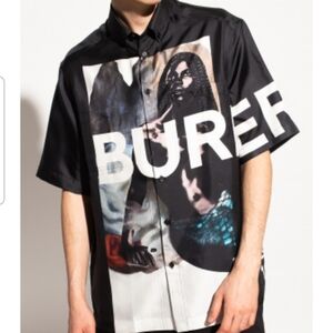 Burberry Black Graphic Button Down Shirt